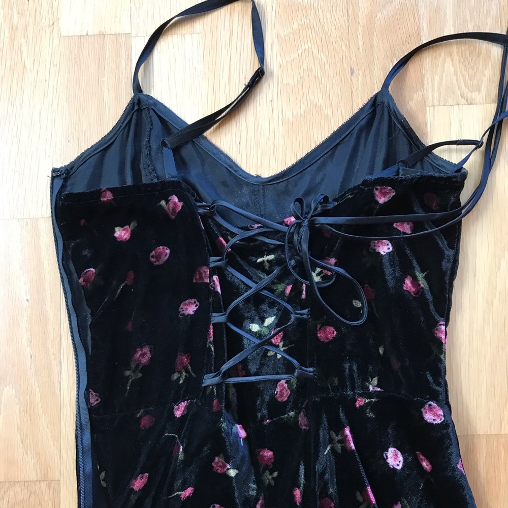 Betsey Johnson black velvet evening dress